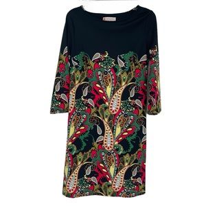 Jude Connally Black Bateau Neck 3/4 Sleeve Midi Dress